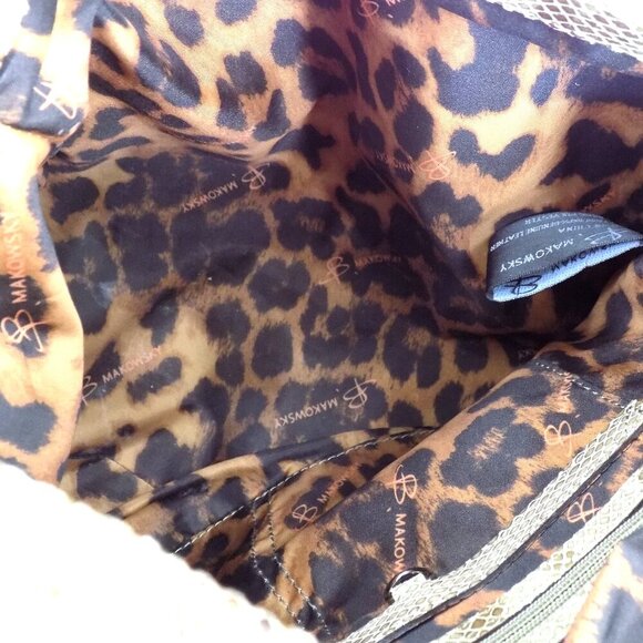 B. Makowsky Snake Embossed Leather Shoulder Handbag Brown Multi Leather - Picture 9 of 12